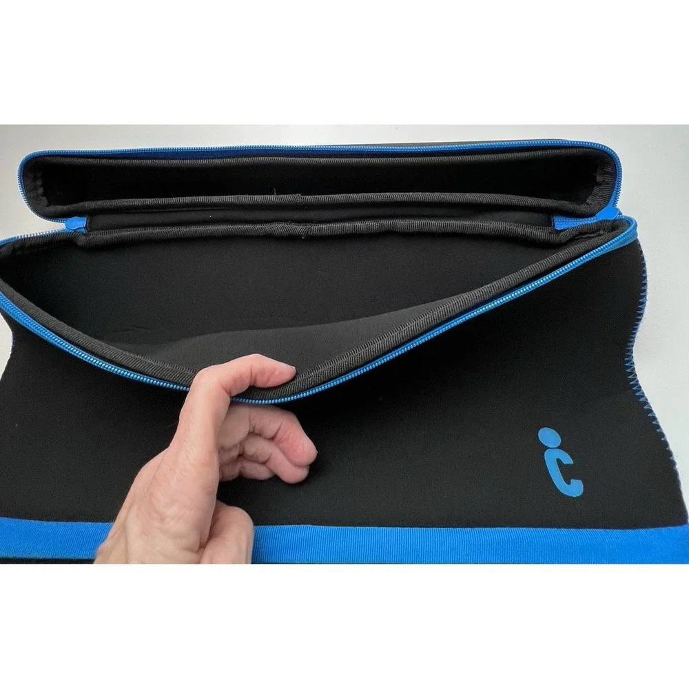 Laptop Neoprene Sleeve  Case Zipper Bag Reinforced on Long Ends Logo